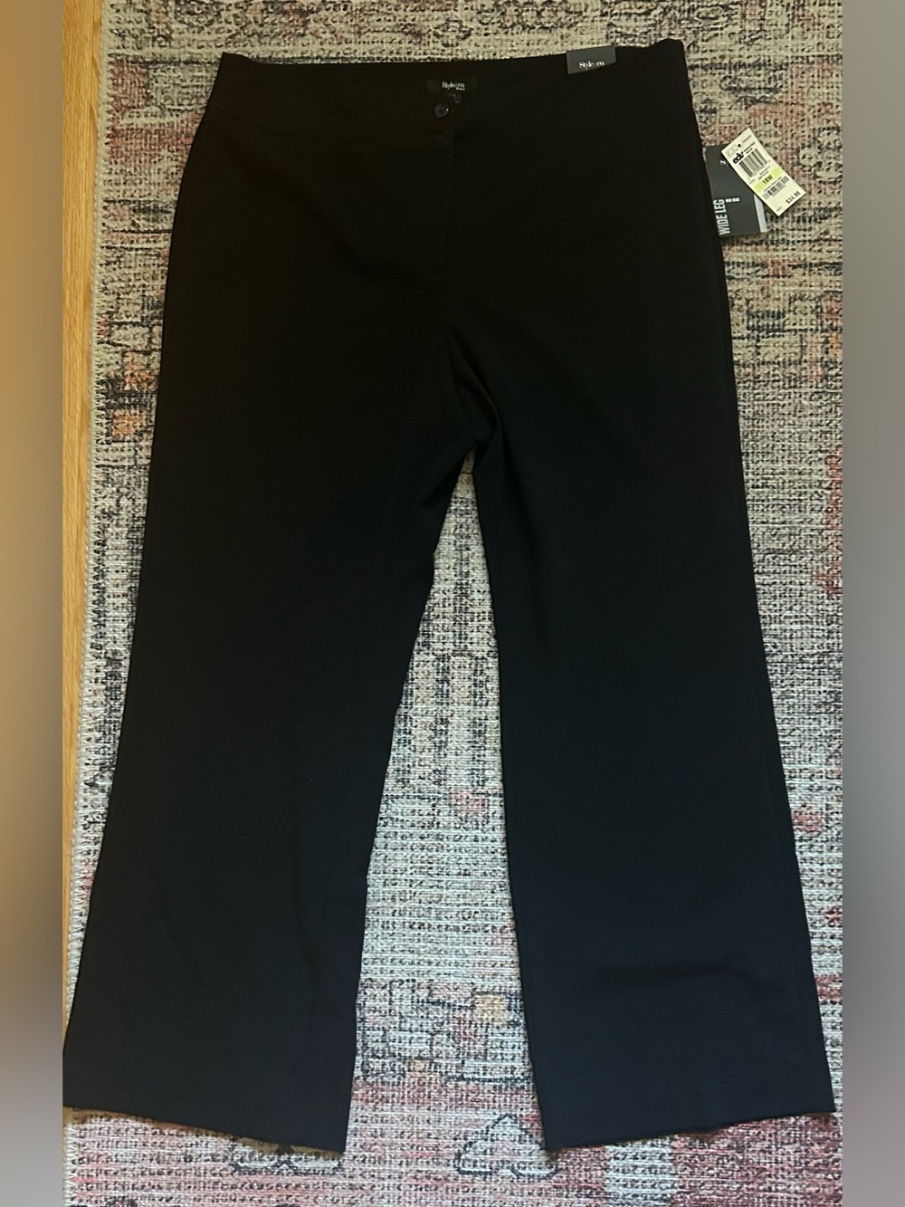 Style & Co. Women’s Black Wide Leg Dress Ankle Pants with Mid Rise and Curvy Fit